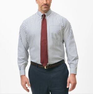 Geoffrey Beene Light Blue Striped Pinpoint Oxford